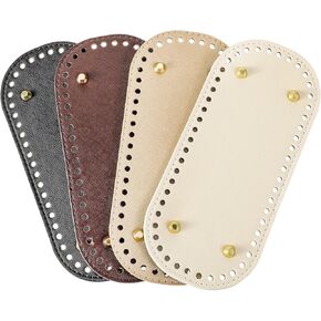 4 Pcs Crochet Bag Bottom Base 8.7x4 Leather Purse Bottom for Crochet Knitting Crochet Base Oval Bag Bottom Pad Purse Bottom with Holes for DIY Crochet Bag Shoulder Bags Purse Crafts Making in Saudi Arabia
