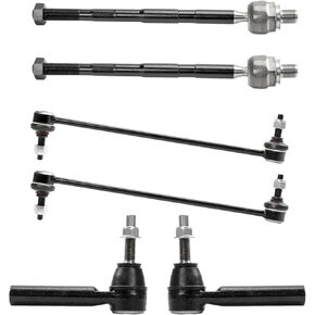 Motorman 6pcs (2) EV800572+(2) ES800286+(2) K750155 Front Inner&Outer Tie Rod End,Sway Bar Link for 2008-2017 ENCLAVE,2009-2017TRAVERSE