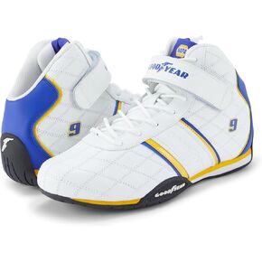 Goodyear Racing Mens Driving Sneakers Hendrick Motorsports Accelerate High Top Athletic Leather Racing Shoes for Adults Performance Footwear with Non-Slip EVA Rubber Soles