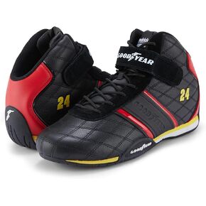 Goodyear Racing Mens Driving Sneakers Hendrick Motorsports Accelerate High Top Athletic Leather Racing Shoes for Adults Performance Footwear with Non-Slip EVA Rubber Soles