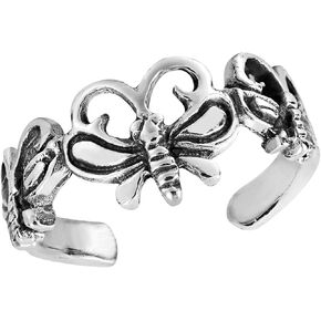 AeraVida Magical Bali Style Butterfly Wrap Animals .925 Sterling Silver Toe/Pinky Beach Ring | Promise Rings For Women | Comfort Fit Silver Rings for Women | Sterling Silver Rings