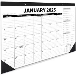 Sproutbrite 18 Month Desk Calendar 2025-2026, 17" x 11.5" Desktop Monthly Planner with To-Do List and Notes, Home, Office Desk Calendar