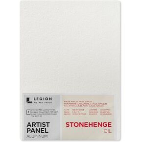 Legion Artist Panel, 1/8" Composite Brushed Aluminum with Stonehenge Oil 100% Cotton White 320gsm Paper, 16 x 20 inches for Oil Media