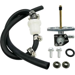 Fuel Petcock Valve & Gas Oil Fuel Filter with Fuel lines Fit for Honda Rancher TRX350 Recon TRX250 2001-2020, 16950-HM8-003, Fuel Valve Shut Off Petcock