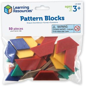 Learning Resources Pattern Blocks Smart Pack, Developmental Toy, Shapes, Patterns, 50 Pieces