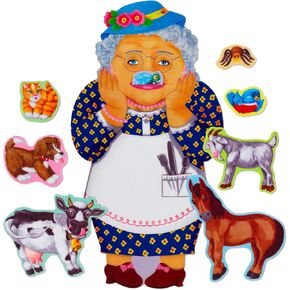 Little Folk Visuals Old Lady Who Swallowed a Fly Precut Flannel/Felt Board Figures, 9 Pieces Set