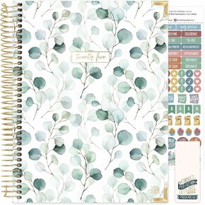 bloom daily planners 2025 (8.5" x 11") Calendar Year Day Planner (January 2025 - December 2025) - Weekly/Monthly Dated Agenda Organizer with Stickers & Tabs - Boho Greenery