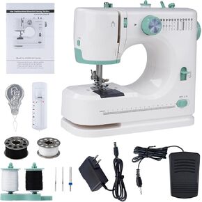 Sewing machine,sewing machine for beginners,Double needle and double thread,Sewing machine for Household,sewing machine for adults, Extension Table, Foot Pedal, LED Light