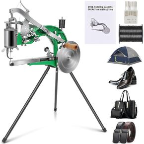 FAHKNS Leather Sewing Machine, Cobbler Sewing Machine Leather, Shoe Repair Manual Cobbler Stitching Mending with Dual Cotton Nylon Line Canvas for Shoe Bags Tents Clothes Quilts Coats Belt