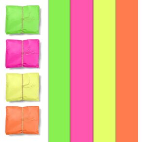 NICROHOME EUR 24 Sheets Neon Tissue Paper, 4 Color Glowing Tissue Wrapping Paper for Gift Bags Box, Birthday Wedding Party Decorations, DIY Craft, Wrapping Small Gifts, Baby Shower (20 x 28Inch)