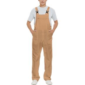 WORK IDEA Men's Bib Overalls Workwear Fashion Lightweight Jumpsuit with Pockets