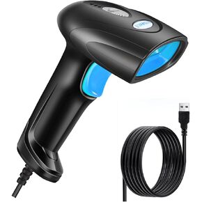 ماسح باركود سلكي محمول 1D - ماسح ضوئي محمول USB QR متين، فك تشفير سريع، واجهة متعددة، قارئ رمز شريطي بتصميم مريح للمكتبة الشخصية والفصول الدراسية باللون الأسود in Kuwait