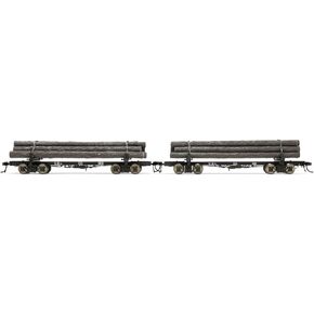 Coos Bay Lumber Company Skeleton Log Cars #166 & #168 HO Scale Two-Pack Model Train Lumber Rail Cars HR6629