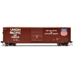 Union Pacific Railroad Box Car with Sliding Door Running Number #508535 HO Scale Train Rolling Stock HR6633D