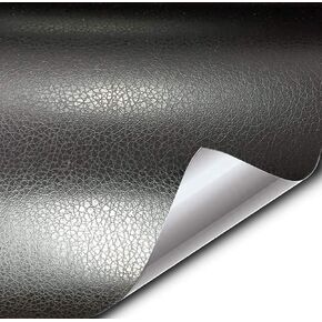 VVIVID+ Black Fine Leather (Soft Touch) Self-Adhesive Vinyl wrap (60 Inch x 48 Inch)