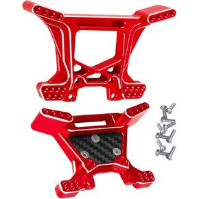 Front Rear Shock Tower Shock Mounts Upgrades Part for Rustler 4x4 VXL/Rustler 4x4,Alloy Front Rear Shock Mounts,Navy Blue