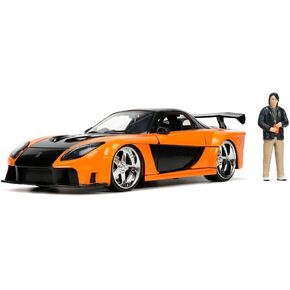 Jada Toys Fast & Furious 1:24 1995 Mazda RX-7 Widebody Die-cast Car w/Han's 2.75" Die-cast Figure, Toys for Kids and Adults