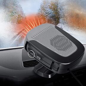 Car Heater, 2 in 1 Portable Windshield Defroster Demister Heater with Heating & Cooling Function, Electric Fan Heater Heating Windshield, 12V 150W