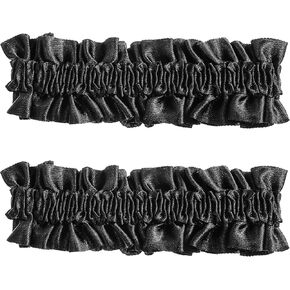 Teaaha 2PCS Roaring 20s Sleeve Garters for Men, Black Elastic Shirt Sleeve Holders Anti-Slip Shirt Stays Armband Garter Belt Straps Costume for 1920s Mens Costume and Party