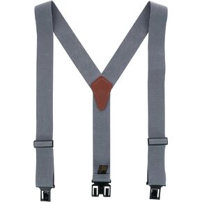 Perry Hook-On Belt Suspenders Regular - The Original - Gray - 2"W x 48"L