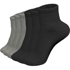 Goyoma Women's Ankle Socks, 6 Pairs, Cotton, Solid Color, Cushioned for Athletic, Running