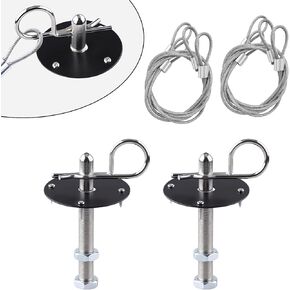 Hood Pins Kit for Car, Stainless Steel Hood Pin Plate Lock Clip Kit for Modified Vehicles, Universal Engine Hood Pins Bonnet Locking Catch Clip Kits, Car Accessories (Black)