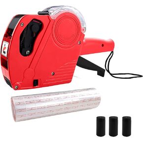 MX-5500 8 Digits Price Tag Gun with 5000 White Sticker Labels and 3 Extra Inker, Price Gun with Labels Kit, Label Maker Pricing Gun Kit, Numerical Tag Gun for Office, Grocery Store Marking(green)