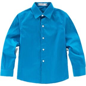 YuanLu Boys Long Sleeve Casual Button Down Shirts Collared Uniform Kids Dress Shirt Button Up Uniform