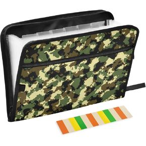 senya Accordian File Organizer, White Horse Expanding File Folder 13 Pockets with Zipper for Documents, A4 Letter Size File