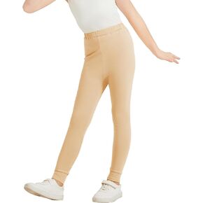 Girls' Basic Soft Leggings Kids Full Length Tights Cotton Stretchy Pants for Toddler to Youth 3-12 Years
