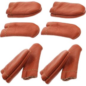COHEALI 10 Pairs Leather Finger Cots Nail Tools Crochet Tools Wood Carving Gloves Knitting Thimble Kits Crochet Finger Cap Finger Guards for Sewing Finger Protectors for Sewing Leather Pu