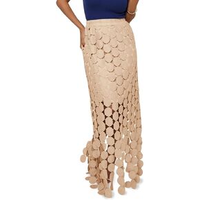 Cicy Bell Womens Hollow Out Maxi Skirts Summer High Waisted Boho Fringe Hem Long Skirt