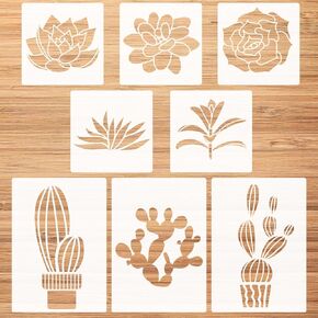 CIEMODA Birds Stencils Set,8 Pieces Flying Bird Branch Leaves Trees Wire Flower Leaf Birdcage Resuable Templates for Paint Craft Wall DIY Nature Home Decor Wood Sign Furniture Nursery Bedroom