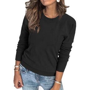 Arach&Cloz Womens Fall Sweater Long Sleeve Crew Knit Pullover Tops Trendy Dressy Blouse Business Casual Outfit Fashion 2024