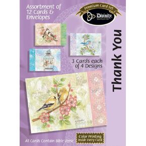 Divinity Boutique Greeting Card Assortment: Thank You, Pretty Birds with Scripture (21515N)