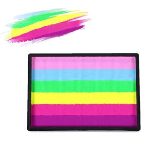 50g Rainbow Face Paint Professional Split Cake Palette Water Based Eyeliner Graphic Hydra Liner Body Painting Makeup,Non-Toxic & Washable Suit for Halloween Party in Kuwait