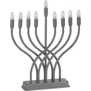13.5" Modern Electric Menorah with LED Bulbs (Black)
