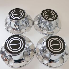 1980-1996 F150 Bronco Van Chrome Wheel Hub Center Caps BLACK Center 4 PCS