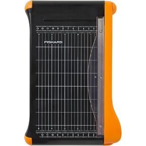 Fiskars Recycled Bypass Paper Trimmer - 12" Cut Length - Guillotine Paper Cutter with Self-Sharpening Blade - Black