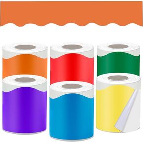 4 Rolls Bulletin Board Borders,196.8 FT Self Adhesive Classroom Borders for Bulletin Board,Starry Sky Wave Line Bulletin Border,Bulletin Board Decorations for School,Home,Office,Room (Starlit Sky)