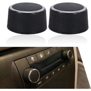 2 PCS Car Radio Knobs, Waterproof Durable Vehicle Volume Control Knob Replacement, Dial Tuner Accessories, Compatible with Cadillac Chevrolet GMC OEM Number #22912547 (Black)
