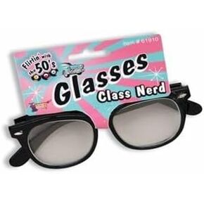 Lunch Money Superhero Costume Glasses for Kids & Adult Black Framed Retro Throwback Nerd Glasses Eyeglasses Non-Prescription, Non-Polarized Clear Lens Prop Glasses for Halloween, Theatre and More