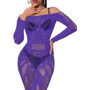 Sexy Mesh Jumpsuit,Lace Outfits For Women Clubwear,Cutout Backless Long Sleeve Bodysuit Punk Rock Rave