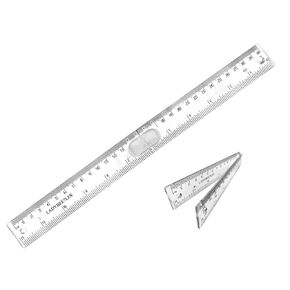 Innovative Design Folding Ruler Pack/1, unfolds to a Length of 30cm (12"), When Folded, it conveniently Reduces to a Compact Size of 15cm(6 "), Clear Ruler 12", Portable and Easy to Carry