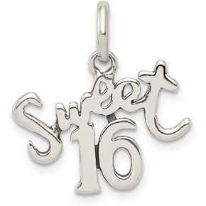 Sterling Silver Sweet 16 Charm for Bracelet Gift for Women, AFJ-QG-QC344