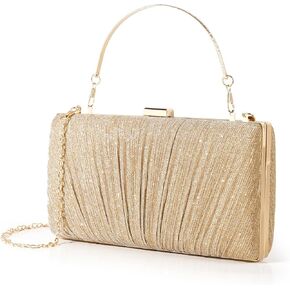 Kseymeir Clutch Purses for Women Pleated Evening Handbag with Chain Prom, Cocktail, and Wedding
