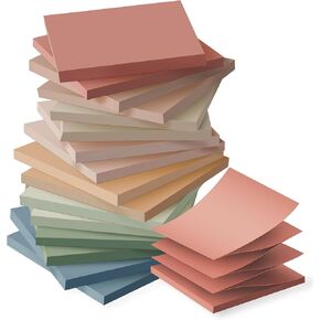 (16 Pack) Pop Up Sticky Notes 3x3 in Post Accordion Stickies Super Sticking Power Memo Pads Vintage Colors