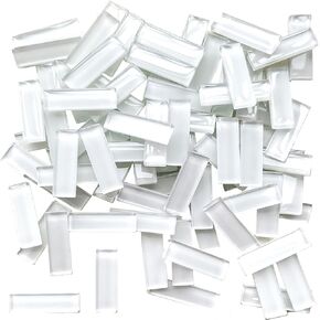 65 Pieces/200g Rectangular Glass Mosaic for DIY Picture Coasters, Home Mosaic Decoration (1.26 inch x 0.4 inch, Mixed Color Series) -White Yellow Pink Mixed
