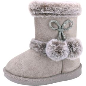 Baby Girls Winter Boots Toddler Kid Fashion Fur Lined Lightweight Warm Snow Boots for Everyday Wear