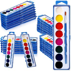 مجموعة ألوان مائية مكونة من 12 قطعة مكونة من 8 ألوان للأطفال، ألوان مائية قابلة للغسل مع فرشاة رسم للأنشطة الفنية لأعياد الميلاد والمدرسة والهالوين ومستلزمات حفلات عيد الميلاد (برتقالي) in Kuwait